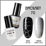 ROSALIND Crackle Gel Nail Polish For Nail art manicure Set Air dry nail polish Need Base Color Gel Varnishes Lacuqer