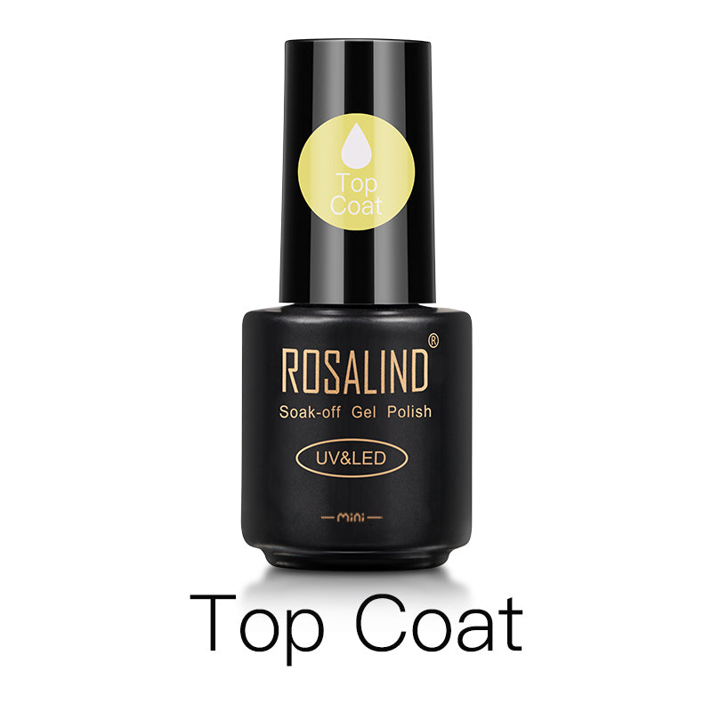 ROSALIND 4PCS Top Base Coat Gel Nail Polish Set For Nails Semi Permanent Primer For Nail art Matt Top Coat base coat Nail Gel Polish