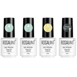 ROSALIND 4PCS Top Base Coat Gel Nail Polish Set For Nails Semi Permanent Primer For Nail art Matt Top Coat base coat Nail Gel Polish