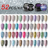 ROSALIND Gel Nail Polish 52PCS/Set Shinny Hybrid Varnish 5ML Nail Art Gel Paint Set For Manicure
