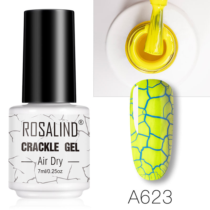 ROSALIND Crackle Gel Nail Polish For Nail art manicure Set Air dry nail polish Need Base Color Gel Varnishes Lacuqer