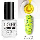 ROSALIND Crackle Gel Nail Polish For Nail art manicure Set Air dry nail polish Need Base Color Gel Varnishes Lacuqer
