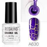 ROSALIND Crackle Gel Nail Polish For Nail art manicure Set Air dry nail polish Need Base Color Gel Varnishes Lacuqer