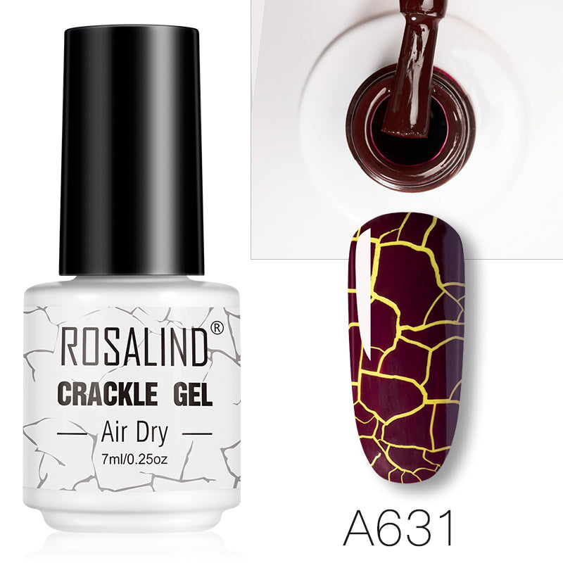 ROSALIND Crackle Gel Nail Polish For Nail art manicure Set Air dry nail polish Need Base Color Gel Varnishes Lacuqer