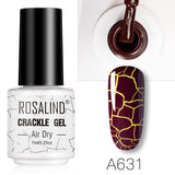 ROSALIND Crackle Gel Nail Polish For Nail art manicure Set Air dry nail polish Need Base Color Gel Varnishes Lacuqer
