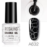 ROSALIND Crackle Gel Nail Polish For Nail art manicure Set Air dry nail polish Need Base Color Gel Varnishes Lacuqer