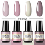 ROSALIND Mini Set 4PCS Soak Off Gel Polish Bright For Nail Art Design LED/UV Lamp