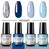 ROSALIND Mini Set 4PCS Soak Off Gel Polish Bright For Nail Art Design LED/UV Lamp