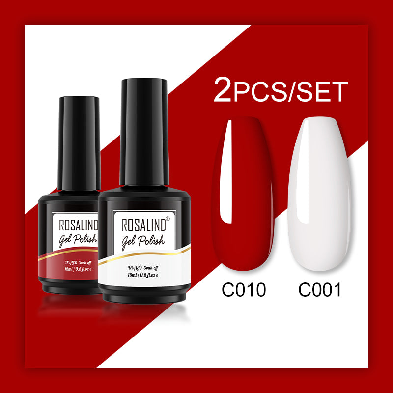 ROSALIND Gel Nail Polish 2Pcs/Set For Manicure Nails Art UV Gel Need Base Top Coat Vernis Semi permanent Nail Polish 15ML