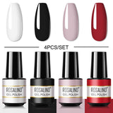 ROSALIND Mini Set 4PCS Soak Off Gel Polish Bright For Nail Art Design LED/UV Lamp