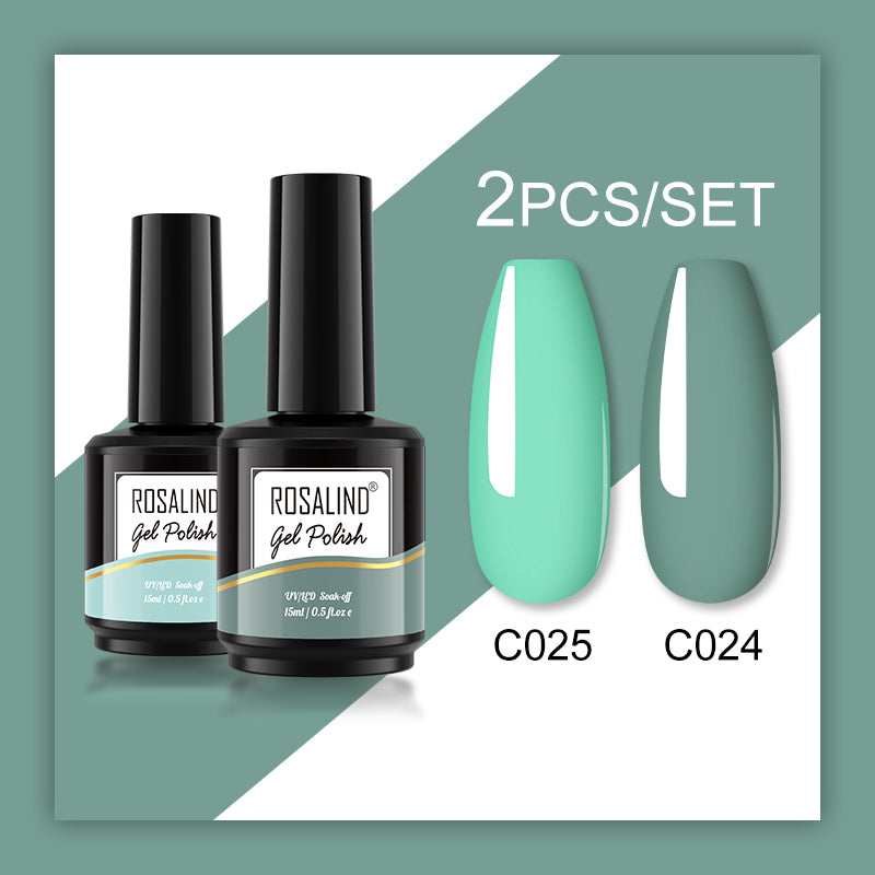 ROSALIND Gel Nail Polish 2Pcs/Set For Manicure Nails Art UV Gel Need Base Top Coat Vernis Semi permanent Nail Polish 15ML