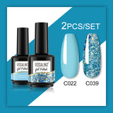 ROSALIND Gel Nail Polish 2Pcs/Set For Manicure Nails Art UV Gel Need Base Top Coat Vernis Semi permanent Nail Polish 15ML