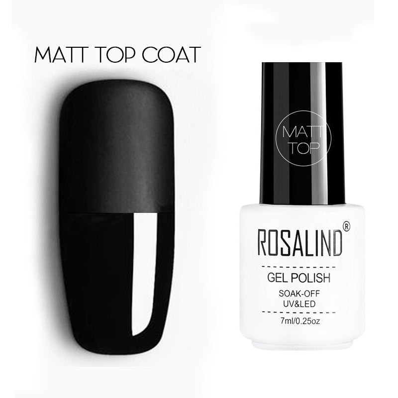 ROSALIND 4PCS Top Base Coat Gel Nail Polish Set For Nails Semi Permanent Primer For Nail art Matt Top Coat base coat Nail Gel Polish