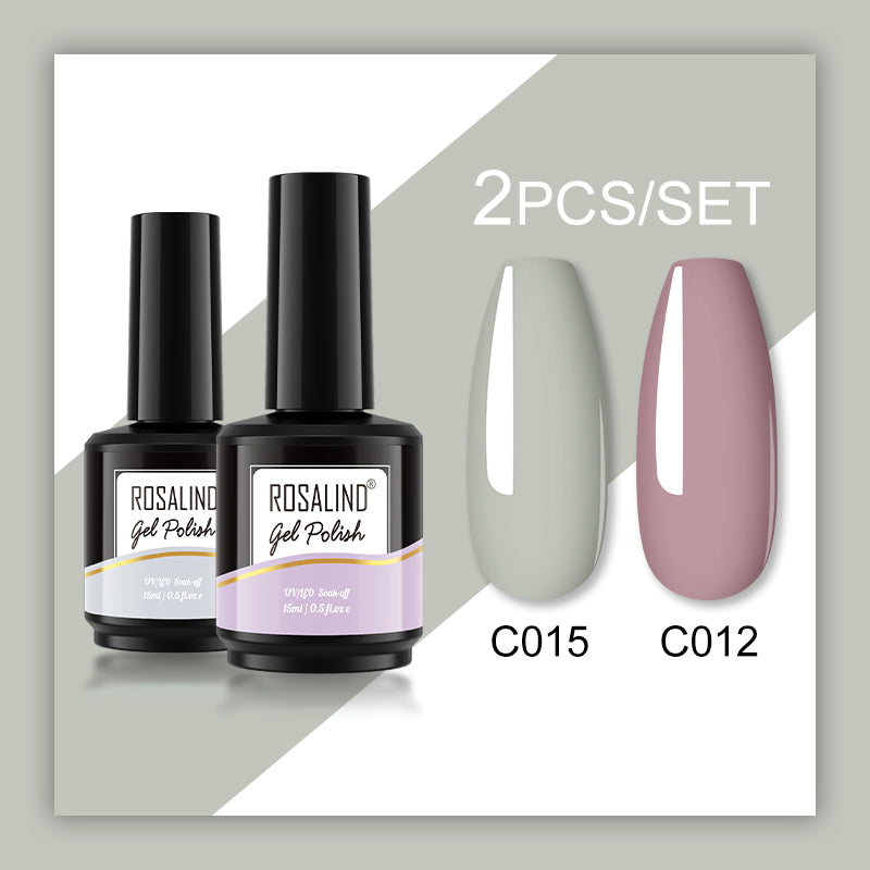 ROSALIND Gel Nail Polish 2Pcs/Set For Manicure Nails Art UV Gel Need Base Top Coat Vernis Semi permanent Nail Polish 15ML