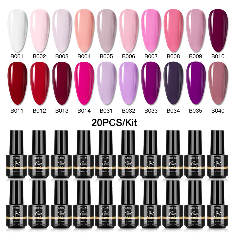 ROSALIND Mini Soak Off Gel Polish Set 20PCS Set Bright For Nail Art Design LED/UV Lamp