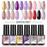 ROSALIND Mini Soak Off Gel Polish Set 20PCS Set Bright For Nail Art Design LED/UV Lamp