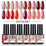 ROSALIND Mini Soak Off Gel Polish Set 20PCS Set Bright For Nail Art Design LED/UV Lamp