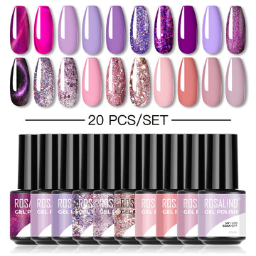 20PCS Set Mini Soak Off Gel Polish For Nail Art Design LED/UV Lamp