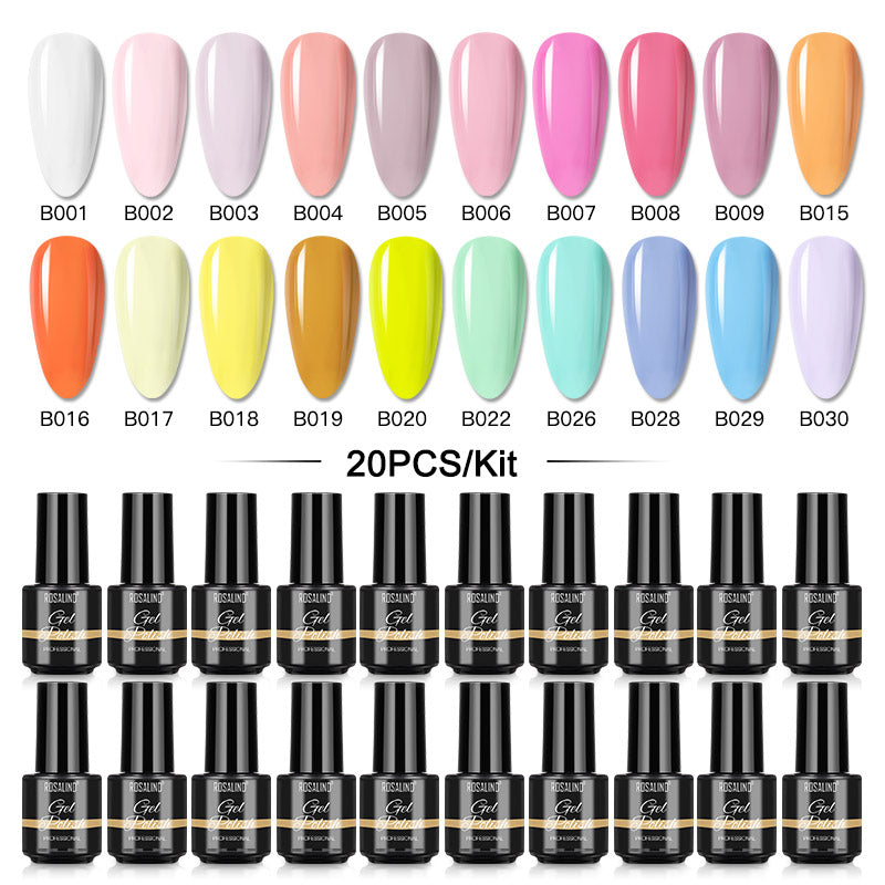 ROSALIND Mini Soak Off Gel Polish Set 20PCS Set Bright For Nail Art Design LED/UV Lamp