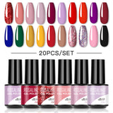 ROSALIND Mini Soak Off Gel Polish Set 20PCS Set Bright For Nail Art Design LED/UV Lamp