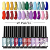 ROSALIND 24PCS Set Mini Soak Off Gel Polish Bright For Nail Art Design LED/UV Lamp RAR