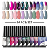 ROSALIND Mini Soak Off Gel Polish Set 24PCS Set Bright For Nail Art Design LED/UV Lamp