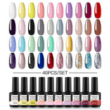 ROSALIND Gel Nail Polish 40Pcs/Set For Manicure Nails Art UV Gel Need Base Top Coat Vernis Semi permanent Nail Polish 15ML