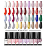 ROSALIND Mini Soak Off Gel Polish Set 40PCS Set Bright For Nail Art Design LED/UV Lamp