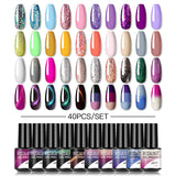ROSALIND Mini Soak Off Gel Polish Set 40PCS Set Bright For Nail Art Design LED/UV Lamp