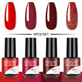 ROSALIND Soak Off Gel Polish Set 4PCS Set Bright For Nail Art Design LED/UV Lamp
