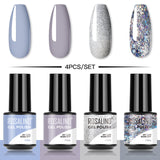 ROSALIND Soak Off Gel Polish Set 4PCS Set Bright For Nail Art Design LED/UV Lamp