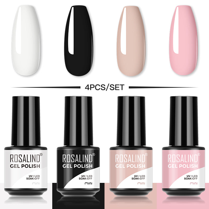 ROSALIND Soak Off Gel Polish Set 4PCS Set Bright For Nail Art Design LED/UV Lamp