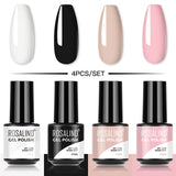 ROSALIND Soak Off Gel Polish Set 4PCS Set Bright For Nail Art Design LED/UV Lamp