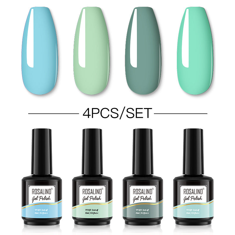 ROSALIND 4PCS Set 40 colors 15ml Soak Off Gel Polish Bright For Nail Art Design LED/UV Lamp SLH