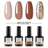 ROSALIND 4PCS Set 40 colors 15ml Soak Off Gel Polish Bright For Nail Art Design LED/UV Lamp SLH