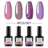 ROSALIND 4PCS Set 40 colors 15ml Soak Off Gel Polish Bright For Nail Art Design LED/UV Lamp SLH