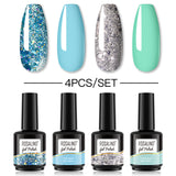 ROSALIND Gel Nail Polish 4Pcs/Set For Manicure Nails Art UV Gel Need Base Top Coat Vernis Semi permanent Nail Polish 15ML