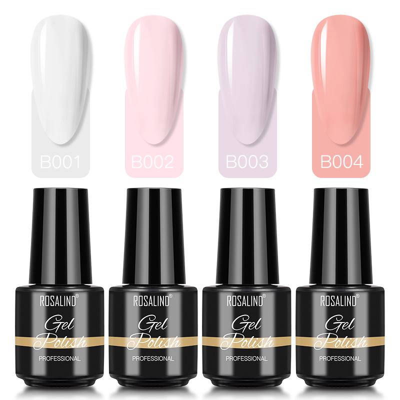 ROSALIND Mini Soak Off 4pcs Set In One Kit Gel Polish Bright For Nail Art Design LED/UV Lamp