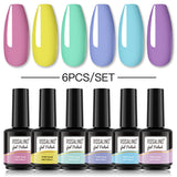 ROSALIND Gel Nail Polish 6Pcs/Set For Manicure Nails Art UV Gel Need Base Top Coat Vernis Semi permanent Nail Polish 15ML