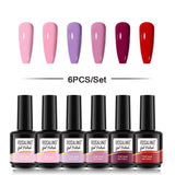 ROSALIND Gel Nail Polish 6Pcs/Set For Manicure Nails Art UV Gel Need Base Top Coat Vernis Semi permanent Nail Polish 15ML