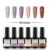 ROSALIND Gel Nail Polish 6Pcs/Set For Manicure Nails Art UV Gel Need Base Top Coat Vernis Semi permanent Nail Polish 15ML