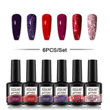 ROSALIND Gel Nail Polish 6Pcs/Set For Manicure Nails Art UV Gel Need Base Top Coat Vernis Semi permanent Nail Polish 15ML