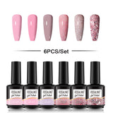 ROSALIND Gel Nail Polish 6Pcs/Set For Manicure Nails Art UV Gel Need Base Top Coat Vernis Semi permanent Nail Polish 15ML