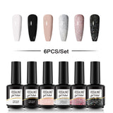 ROSALIND Gel Nail Polish 6Pcs/Set For Manicure Nails Art UV Gel Need Base Top Coat Vernis Semi permanent Nail Polish 15ML