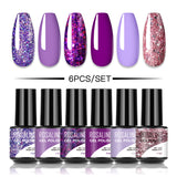 ROSALIND Soak Off Mini Gel Polish 6PCS Set Bright For Nail Art Design LED/UV Lamp