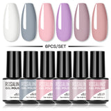 ROSALIND 6PCS SET 24 Styles Mini Soak Off Gel Polish Set Bright For Nail Art Design LED/UV Lamp