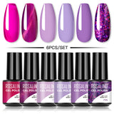 ROSALIND Soak Off Mini Gel Polish 6PCS Set Bright For Nail Art Design LED/UV Lamp