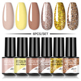 ROSALIND Soak Off Gel Polish Set 6PCS Set Bright For Nail Art Design LED/UV Lamp