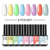 ROSALIND Mini Soak Off Gel Polish Set 8PCS Set Bright For Nail Art Design LED/UV Lamp