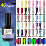 ROSALIND Gel Nail Polish 46Pcs/Set For Manicure Nails Art UV Gel Need Base Top Coat Vernis Semi permanent Nail Polish 15ML